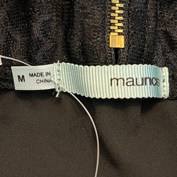 Maurices Black Sheer Beaded And Lace Back Zip Sleeveless Blouse Size Med - Picture 5 of 7